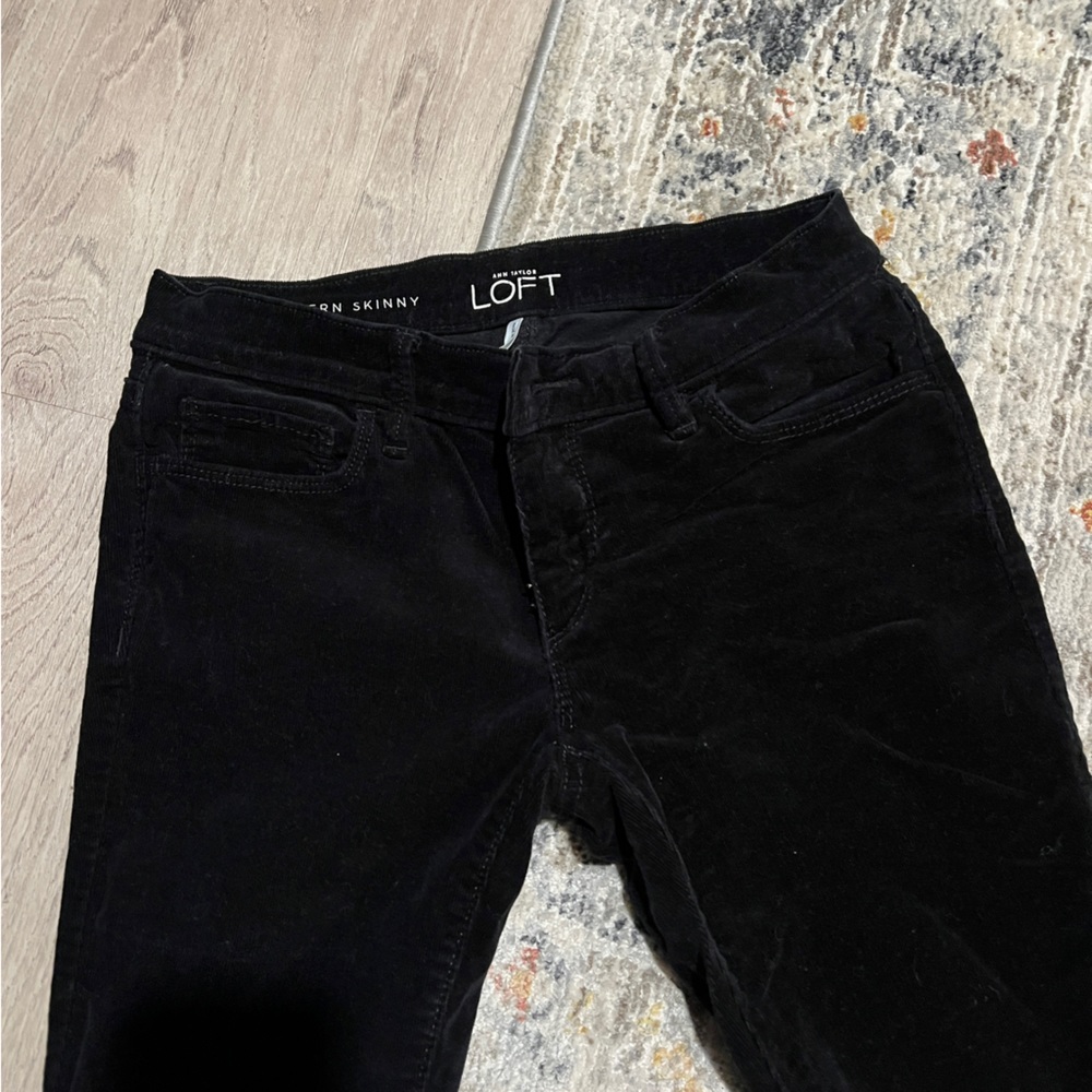Ann Taylor - Black Low Rise Corduroy Skinny Jeans